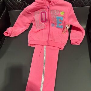 Pink Love Hoodie and Pants Set